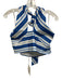 Solid & Striped Size L Blue & White Cotton Sleeveless Stripe Halter Tie Top Blue & White / L