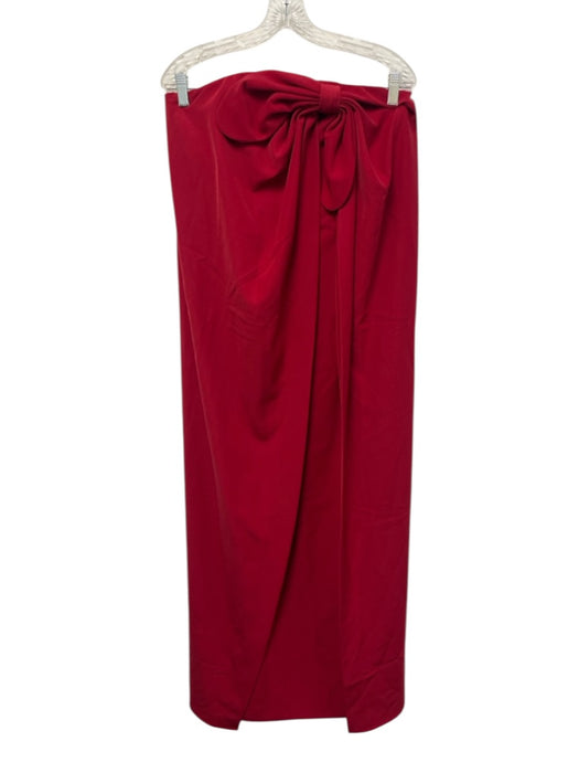 Tuckernuck Size 6 Red Polyester Blend Strapless Knot Detail Draped Back Zip Gown Red / 6