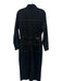 Pistola Size S Black Cotton Denim Contrast Stitch Long Sleeve Front Slit Dress Black / S