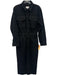 Pistola Size S Black Cotton Denim Contrast Stitch Long Sleeve Front Slit Dress Black / S