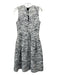Monique Lhuillier Size 6 White, Gray, Multi Nylon Blend Textured Dress White, Gray, Multi / 6
