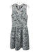 Monique Lhuillier Size 6 White, Gray, Multi Nylon Blend Textured Dress White, Gray, Multi / 6