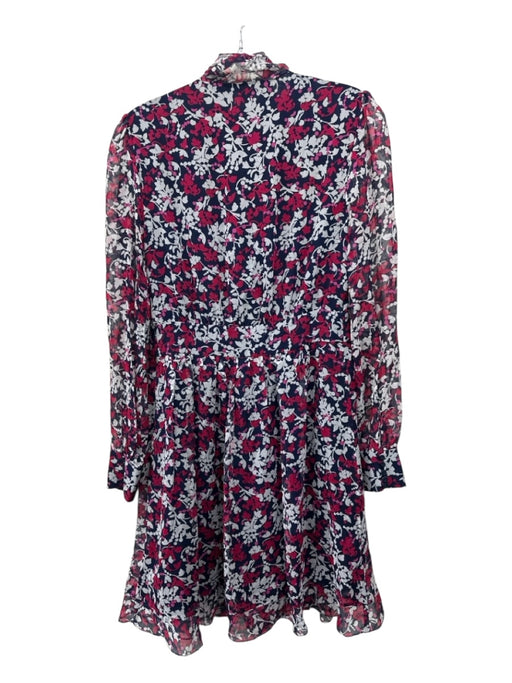 Diane Von Furstenberg Size 4 Blue, Red, Multi Polyester floral print Dress Blue, Red, Multi / 4