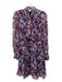 Diane Von Furstenberg Size 4 Blue, Red, Multi Polyester floral print Dress Blue, Red, Multi / 4