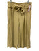 Vince Size M / 8 Yellow Khaki Viscose Blend Tie Waist Wide Leg Cropped Pants Yellow Khaki / M / 8