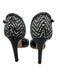 Salvatore Ferragamo Shoe Size 9 Black & White Leather Upper Woven T Strap Pumps Black & White / 9