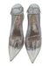Stuart Weitzman Shoe Size 9 White & Silver Plastic Clear Detail Rhinestone Pumps White & Silver / 9