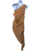 Norma kamali Size L/40 Light Brown One Shoulder Ruched Side Midi Dress Light Brown / L/40