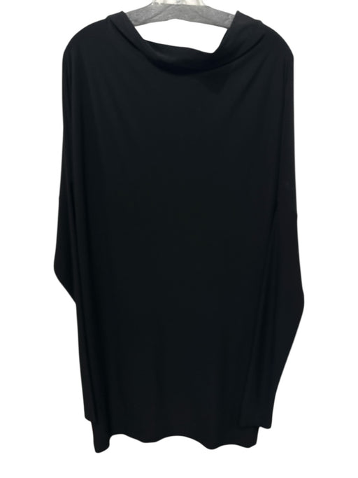 Kamali Kulture X Norma Kamali Size M Black Polyester Long Sleeve Wide Neck Dress Black / M