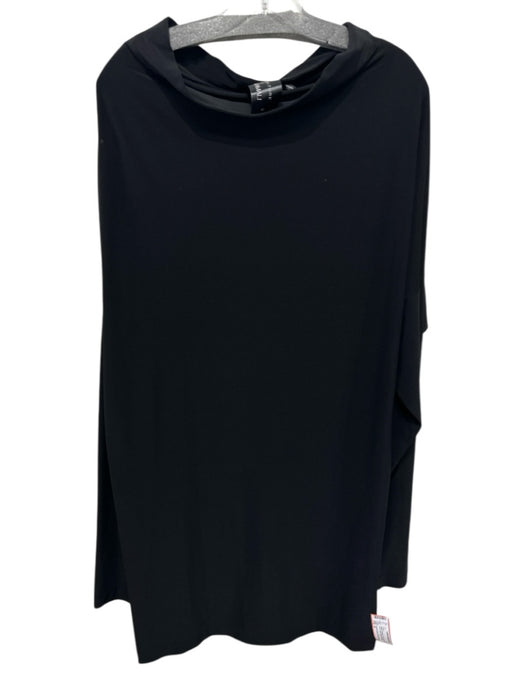 Kamali Kulture X Norma Kamali Size M Black Polyester Long Sleeve Wide Neck Dress Black / M