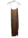 All:Row Size L Champagne Brown Polyester Satin Spaghetti Strap Midi Dress Champagne Brown / L
