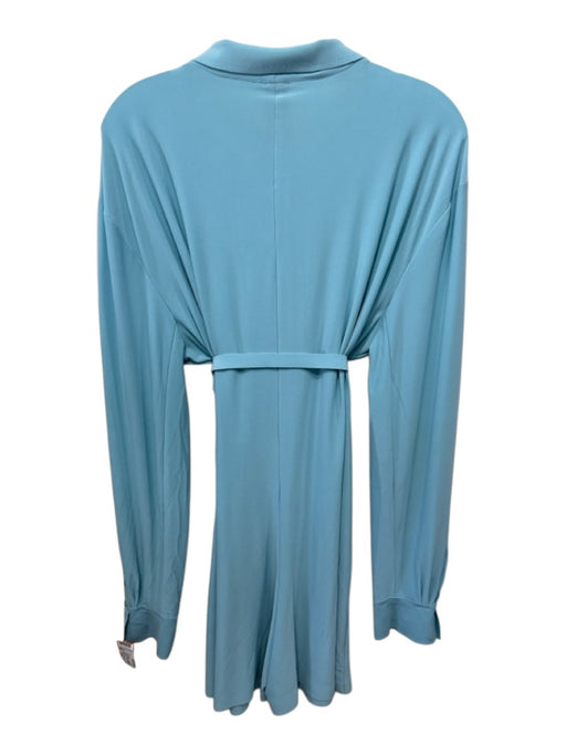 Norma Kamali Size L/40 Light Blue Polyester Long Sleeve Velcro Collar Romper Light Blue / L/40