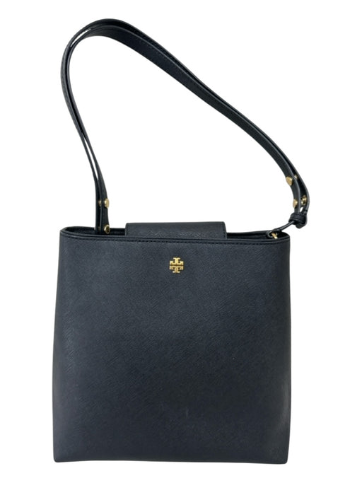 Tory Burch Black Leather One Strap Magnetic Clasp Bag Black / S