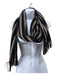 Missoni Black, Tan, Cream wool & acrylic blend Chevron Fringe Rectangle scarf Black, Tan, Cream / One Size