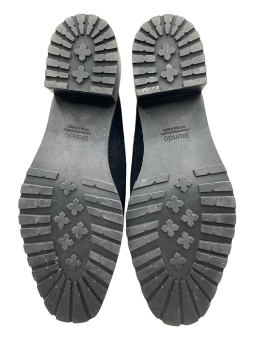 Blondo Shoe Size 9 Black Suede Upper Almond Square toe Stacked Block Heel Mules Black / 9