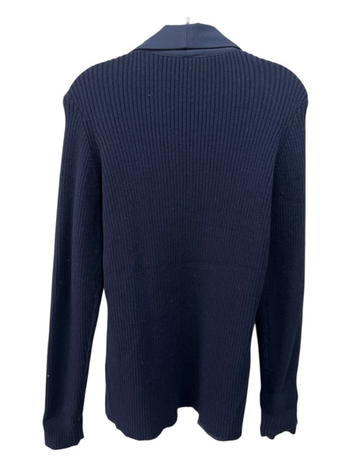 Capsule 121 Size XL Navy Blue Cotton Blend Ribbed Knit Fabric Block Cardigan Navy Blue / XL