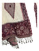 Gerard Darel Beige & Red Wool Beaded Paisley Diamond Rectangular scarf Beige & Red / One Size