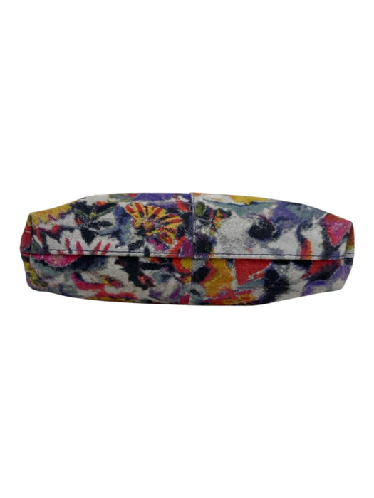 Hobo White & Multi Leather Cross Body Coin Purse Floral Bag White & Multi / D