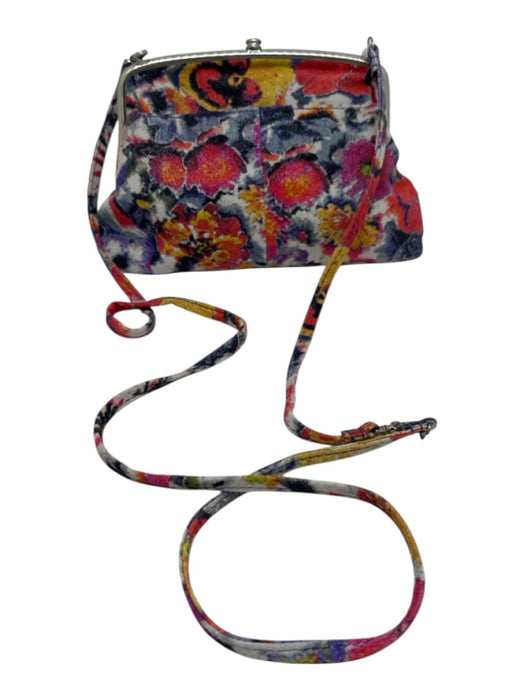 Hobo White & Multi Leather Cross Body Coin Purse Floral Bag White & Multi / D