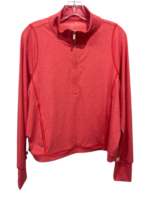 Travis Mathew Size L Coral Orange Nylon Blend Long Sleeve Heathered Jacket Coral Orange / L
