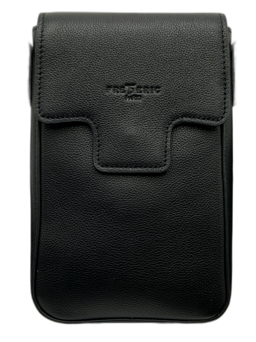Frederic T Black Leather Flap Crossbody Bag Black / S