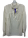 Frame Size L Cream White gathered yoke notched neckline Long Balloon Sleeve Top Cream White / L