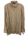 Eileen Fisher Size S Tan Silk Crinkle Long Sleeve Button Down Top Tan / S