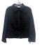 Akris Punto Size 14 Black Cotton Blend Denim Lace Up Detail O Ring Jacket Black / 14