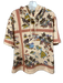 Johnny Was Size M Beige, Red, Multi Cotton Blend Hawaiian Short Sleeve Top Beige, Red, Multi / M