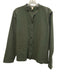 Eileen Fisher Size M Dark Green Cotton Seersucker Long Sleeve Button Up Top Dark Green / M