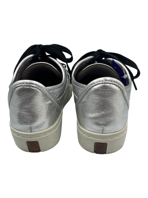 All Saints Shoe Size 39 Silver Leather Coated lace up Low Top Sneakers Silver / 39