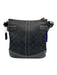 Coach Black Leather & Canvas Jacquard Monogram Buckle Shoulder Bag Black / Medium