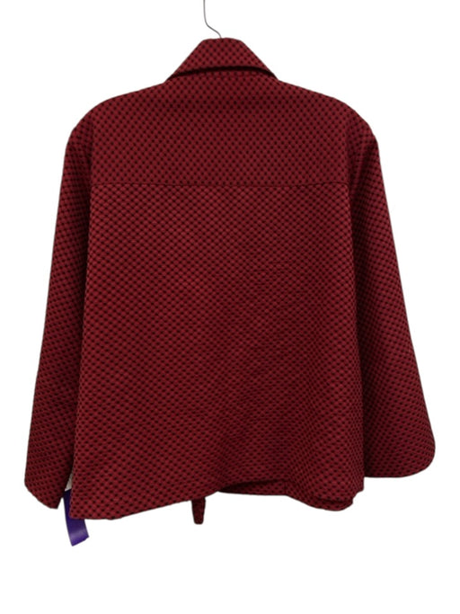 Emmelle Size L Red & Black Polyester Asymmetric Dotted Wide Sleeves Boxy Jacket Red & Black / L