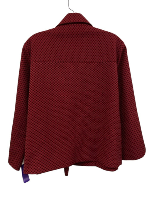 Emmelle Size L Red & Black Polyester Asymmetric Dotted Wide Sleeves Boxy Jacket Red & Black / L