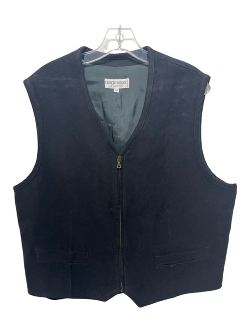 Armani Size 46 Black Cotton Blend Solid Vest Men's Jacket 46