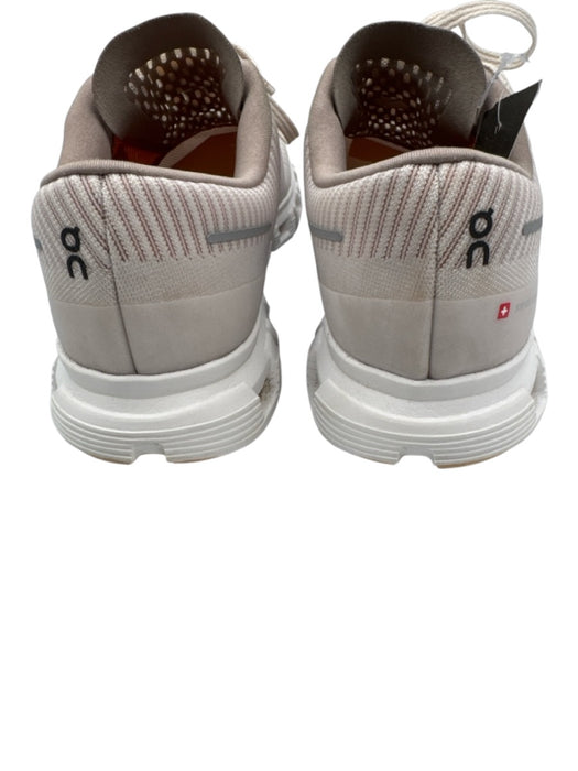 On Cloud Shoe Size 8.5 Peach & White Synthetic Knit Lace Up Athletic Sneakers Peach & White / 8.5