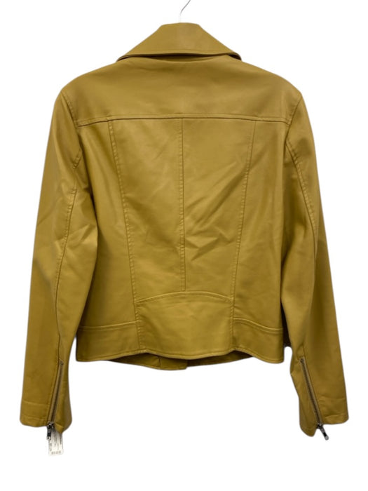 Noize Size S Mustard Yellow Polyurethane & Polyester Zip Up faux leather Jacket Mustard Yellow / S