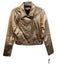 Wythe NY Size S Gold Leather Metallic Zip Up Biker Jacket Gold / S