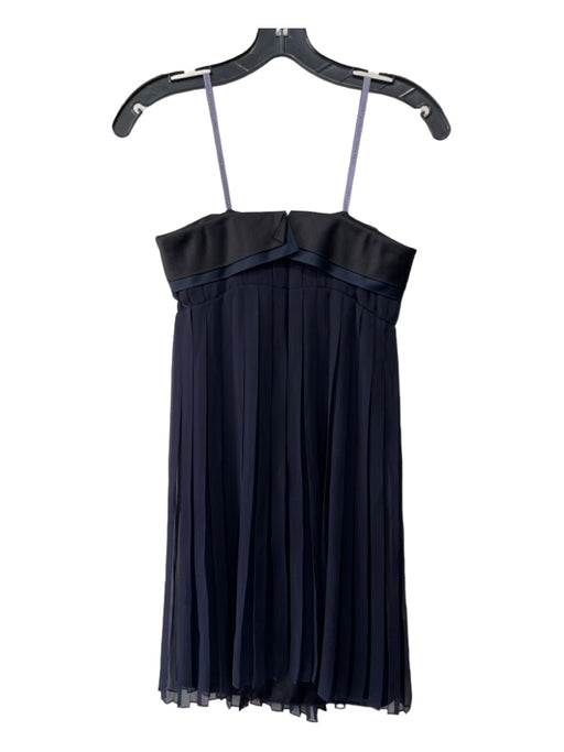 Lavender Label Vera Wang Size S Black & Navy Silk Strapless Pleated Bow Dress Black & Navy / S
