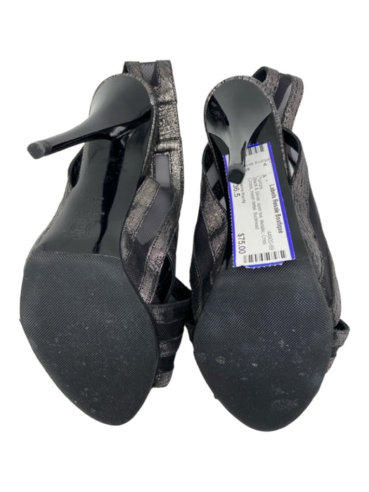 Pierre Hardy Shoe Size 36.5 Black & Silver open toe Metallic Criss Cross Pumps Black & Silver / 36.5
