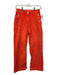 Vilagallo Size 40/S Orange Cotton Corduroy Straight Leg Button Detail Pants Orange / 40/S