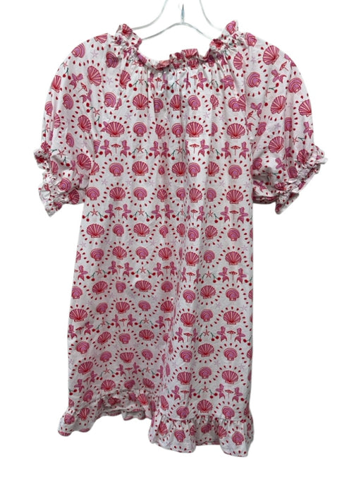 Hill House Size S Ivory, Red, Pink Cotton All Over Print Short Sleeve Dress Ivory, Red, Pink / S