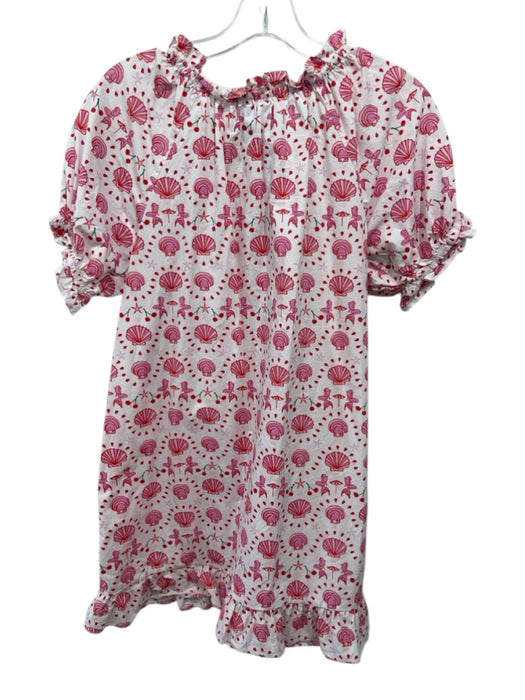 Hill House Size S Ivory, Red, Pink Cotton All Over Print Short Sleeve Dress Ivory, Red, Pink / S