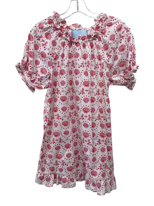 Hill House Size S Ivory, Red, Pink Cotton All Over Print Short Sleeve Dress Ivory, Red, Pink / S