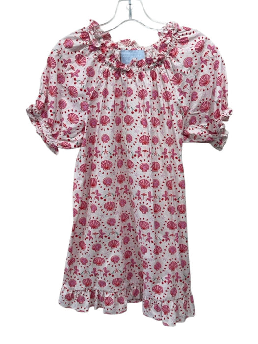 Hill House Size S Ivory, Red, Pink Cotton All Over Print Short Sleeve Dress Ivory, Red, Pink / S