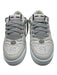 Gucci Cream & Silver Leather & Canvas Rhinestones Low Top Lace Up Sneakers Cream & Silver