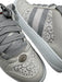 Gucci Cream & Silver Leather & Canvas Rhinestones Low Top Lace Up Sneakers Cream & Silver