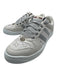 Gucci Cream & Silver Leather & Canvas Rhinestones Low Top Lace Up Sneakers Cream & Silver