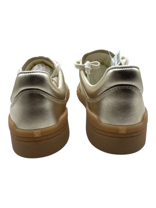 Valentino Shoe Size 36.5 Gold & Beige Leather Low Top Lace Up Gum Sole Sneakers Gold & Beige / 36.5