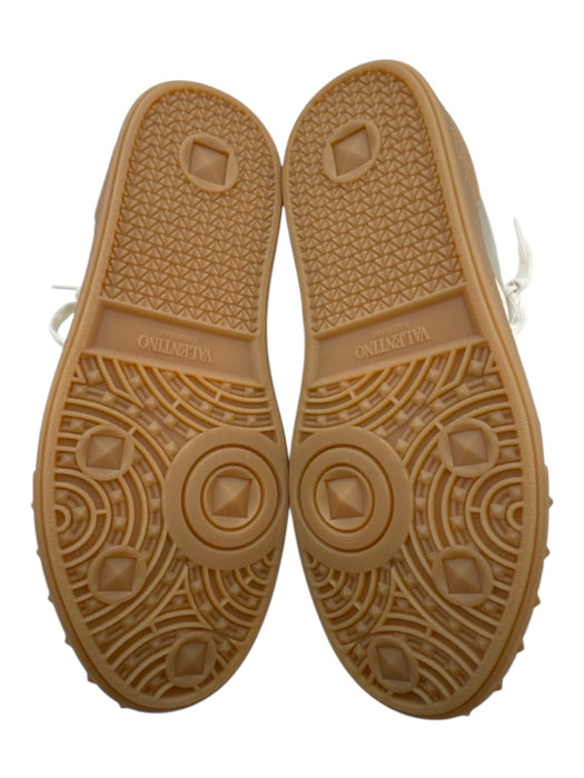 Valentino Shoe Size 36.5 Gold & Beige Leather Low Top Lace Up Gum Sole Sneakers Gold & Beige / 36.5